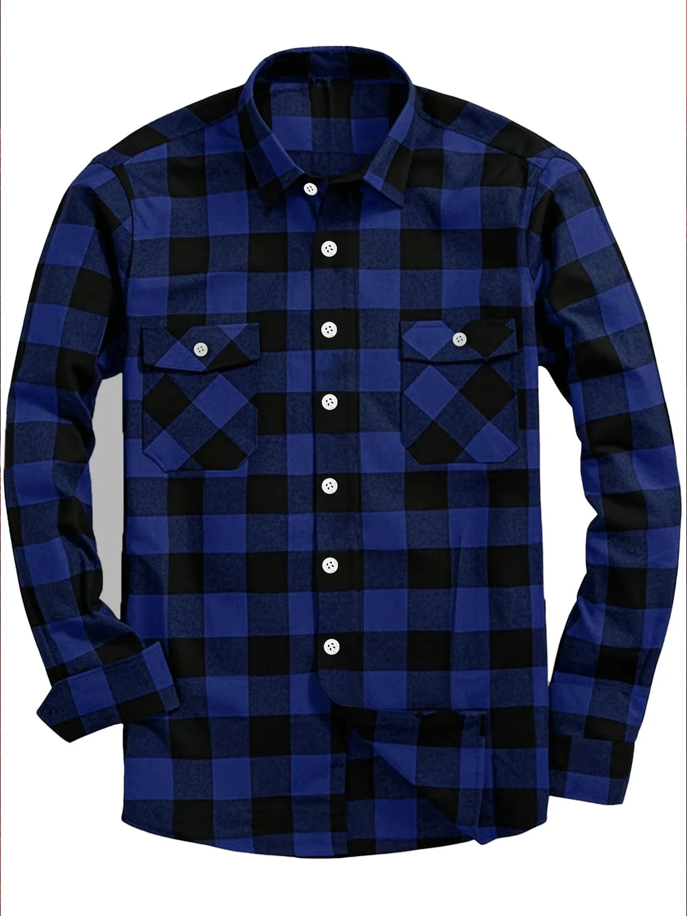Fashion‑Comfortable Men's Long‑Sleeve Casual Shirt for Spring and Autumn, Classic Turn‑Down Collar with Buttons and Chest Pocket, Versatile Blouse