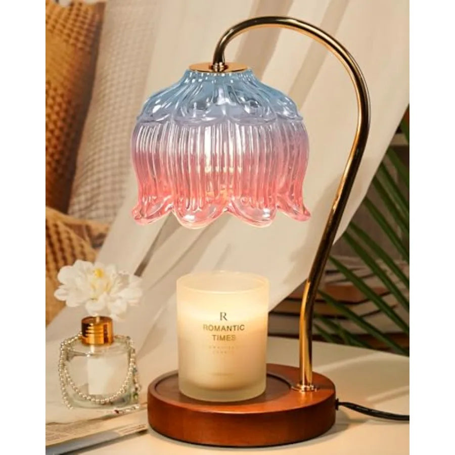 Strawberry Candle Warmer Lamp Height Adjustable, Lotus Strawberry Flower Lamp for Yankee Village Candles, Cute Candle Lamp with