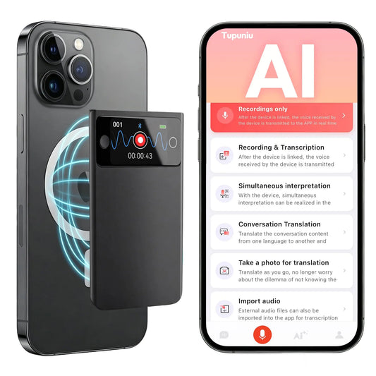 Smart AI Voice Recorder With Real-Time Translation 255 Languages Photo Translator Simultaneous Interpreter Transcription AI Summary Mind Map Note Taker for Meetings Lectures Travel 64GB