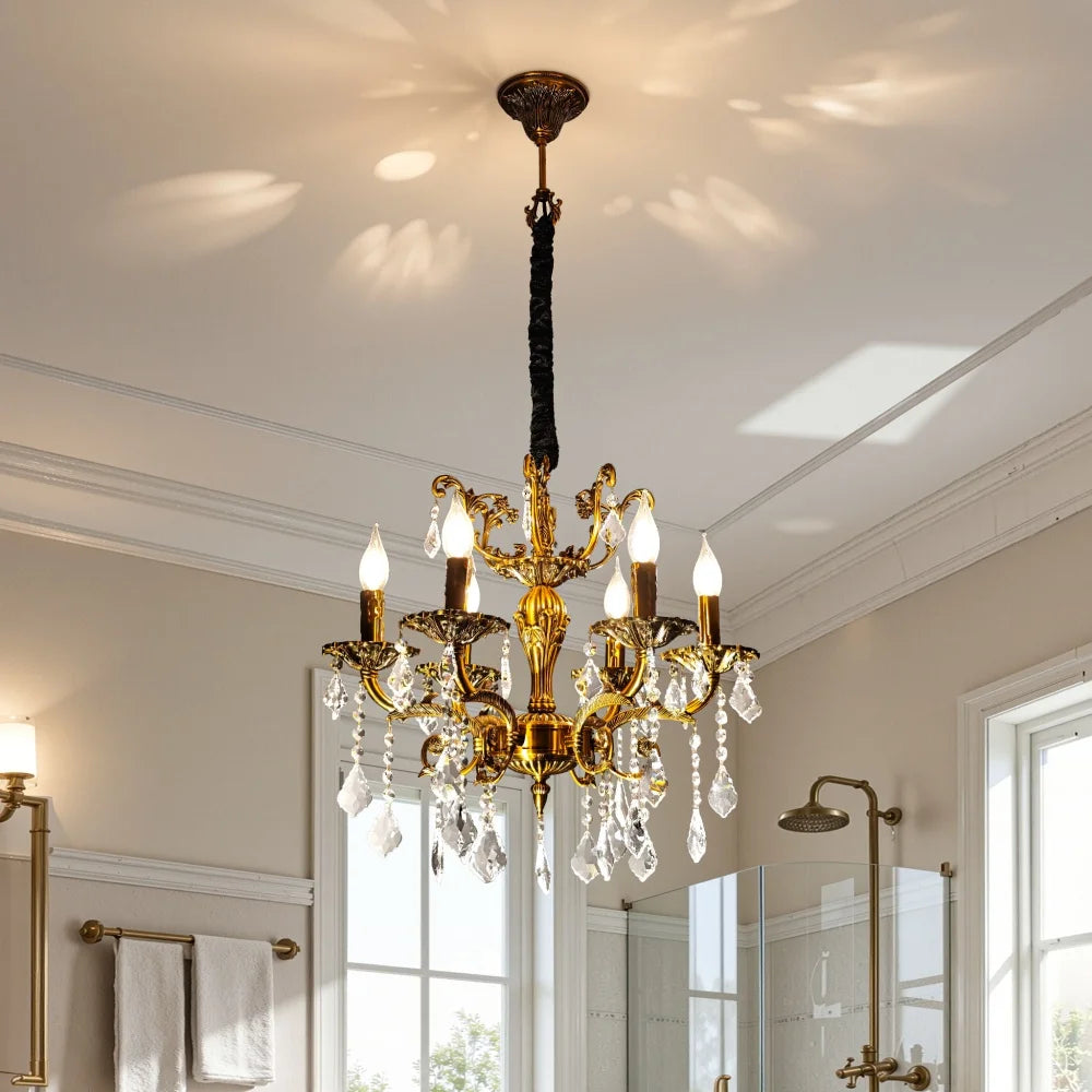 Vintage Crystal Chandelier Ceiling Pendant Light for Living Room Hallway