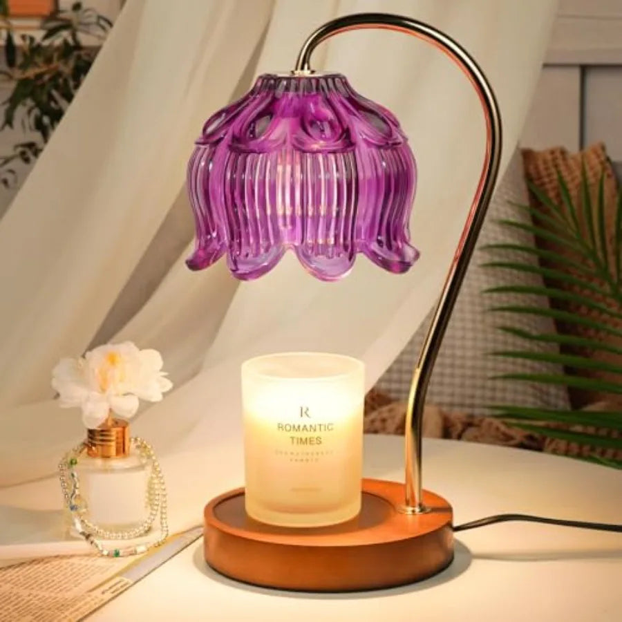 Strawberry Candle Warmer Lamp Height Adjustable, Lotus Strawberry Flower Lamp for Yankee Village Candles, Cute Candle Lamp with