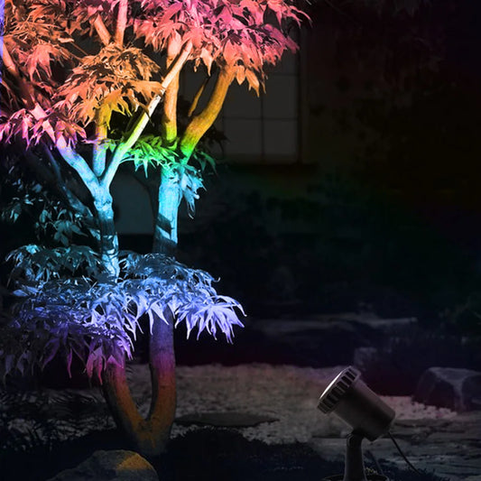 Solar Pond Lights Auto On/Off RGB Underwater Solar Lights Adjustable Angle Solar Spot Lights 3 Light Modes for Pool Tree Walkway