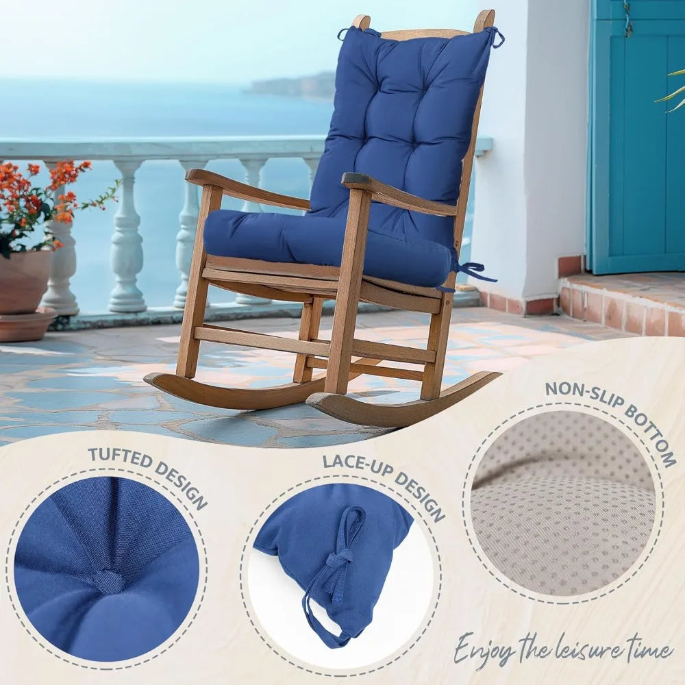 mudilun Rocking Chair Cushion Non-Slip Tufted Indoor/Outdoor Rocking Chair Cushions 80% Water Proof with Straps for Living Room