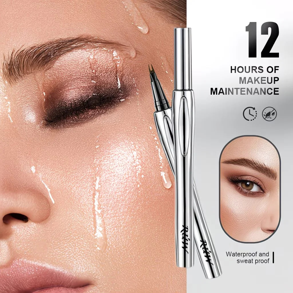 Dual-Forked Eyebrow Pencil & Mascara Set: Precision Tip—Waterproof and Sweat-Resistant—Creates Naturally Full Brows and Lashes.