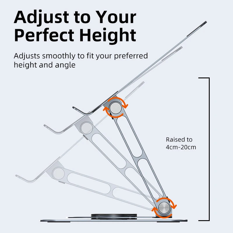 CABLETIME 360 Degrees Rotatable Laptop Stand Aluminum Stand Suitable 14"-17.3" Laptop Ergonomic Design for iMac DELL Lenovo