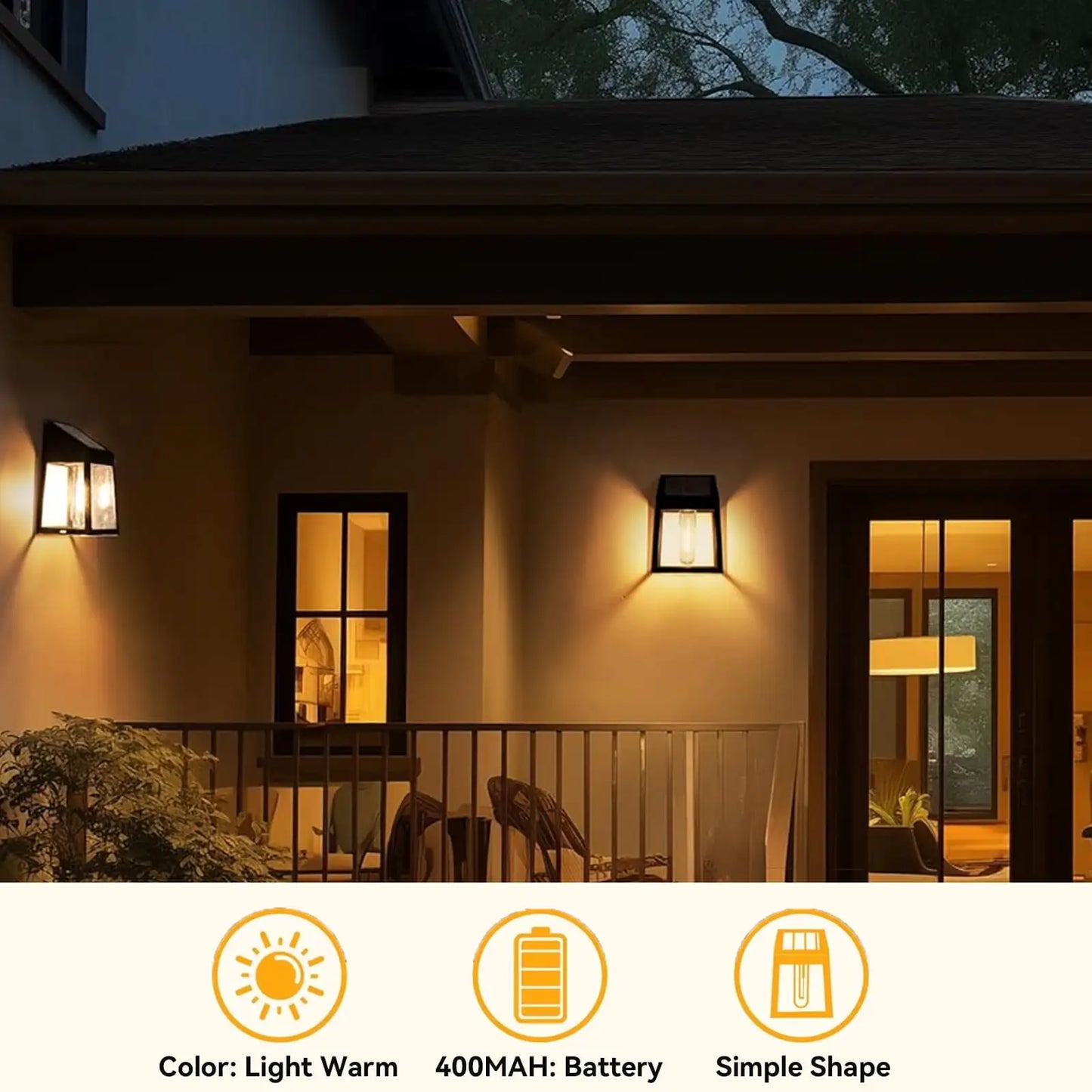 SZRSTH Solar Lights Outdoor, 4 Pack Waterproof Decorations Lights for Deck Fence Garden Front Door