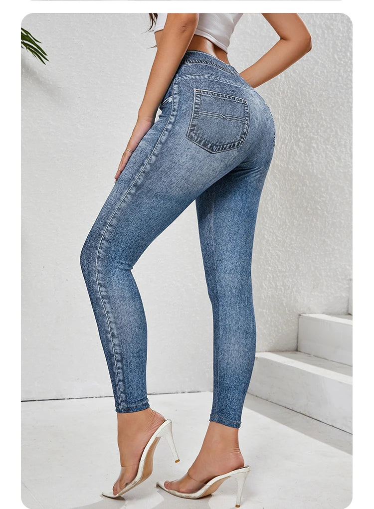 Women's Non-Denim Retro Leggings Sport Slim Tights High Waist Fitness Workout Running Quick Dry Trousers