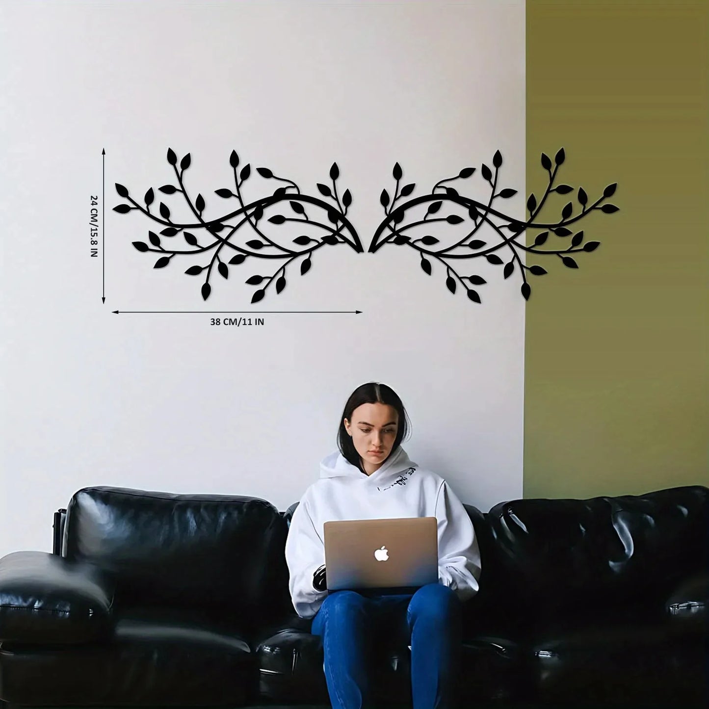 Minimalist Iron Leaf Wall Art Waterproof Rustproof Metal Wall Decor Easy Install Indoor Outdoor Home Wedding Housewarming Gift