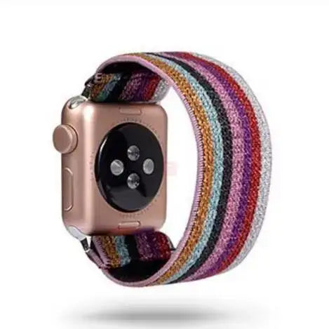 Scrunchie Strap for Apple watch band 40mm 44mm 42mm 45mm 41mm 49mm Elastic solo loop bracelet iWatch series 3 se 6 7 8 9 ultra 2