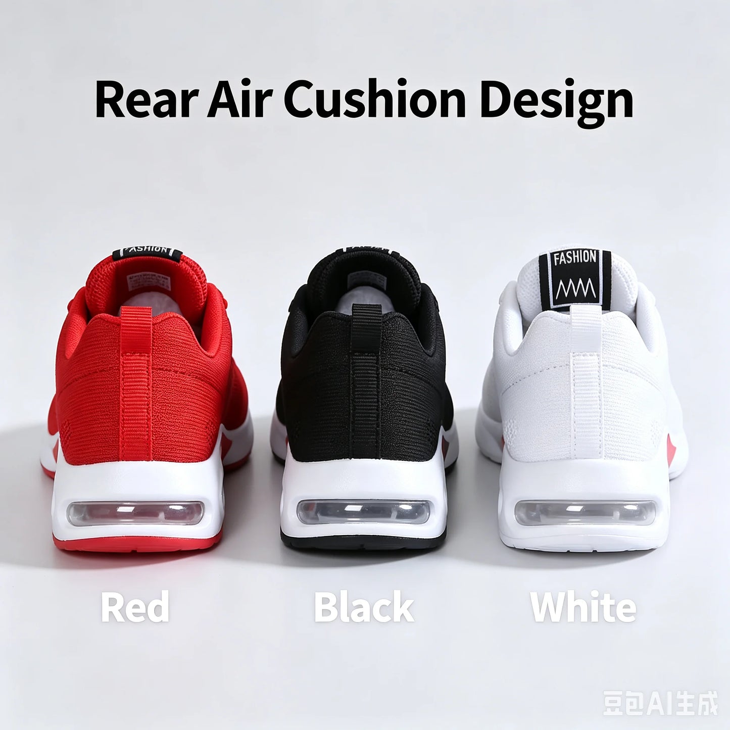 Women Air Cushion Running Shoes Breathable Mesh Upper Athletic Sneakers Non Slip Soft Sole Casual Platform Shoes Ladies Lightweight Sport Footwear for Gym Jogging Tennis Outdoor Daily Walking Fitness Training Red Black White
