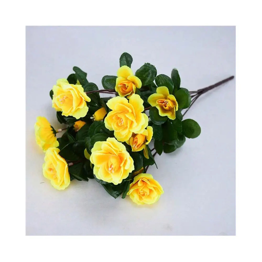 Outdoor Fall Artificial Red Azalea High Quality Flowers Bushes UV Resistant Decor Fake Flowers Home Decorations Small For Garden