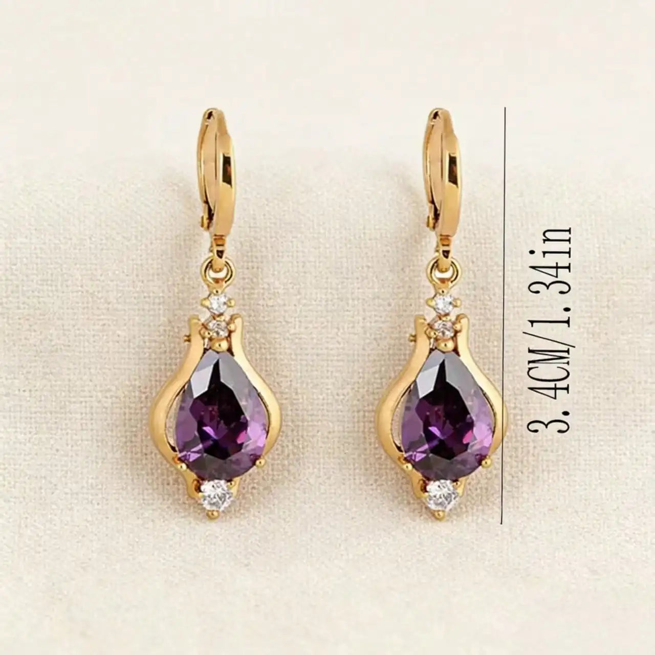1 Pair Luxury Elegant Water Drop Cubic Zirconia Earrings, Versatile Daily Wear Jewelry Gift For Mother's Day