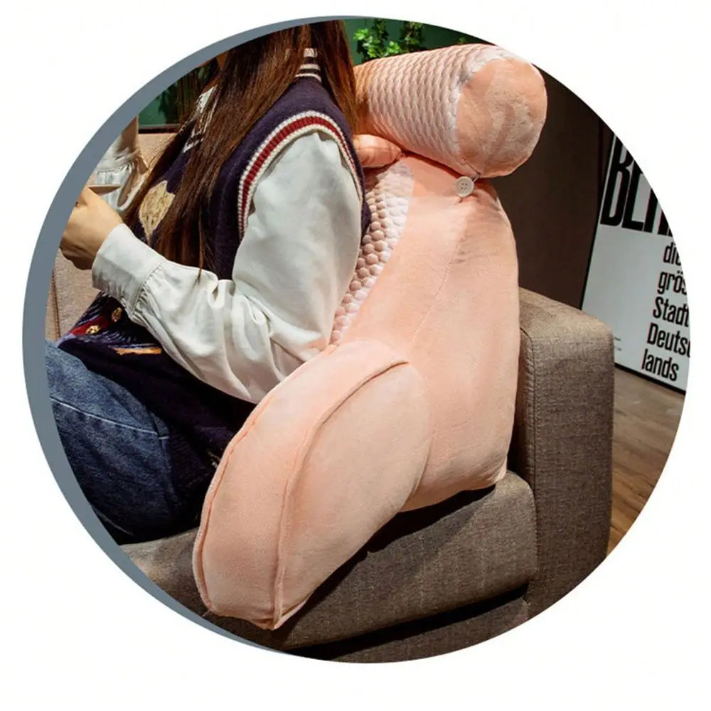 Bed Reading Pillow, Backrest Pillow With Armrest, Pocket And Washable Pillowcase, Sofa Headboard Home Decor Pillow