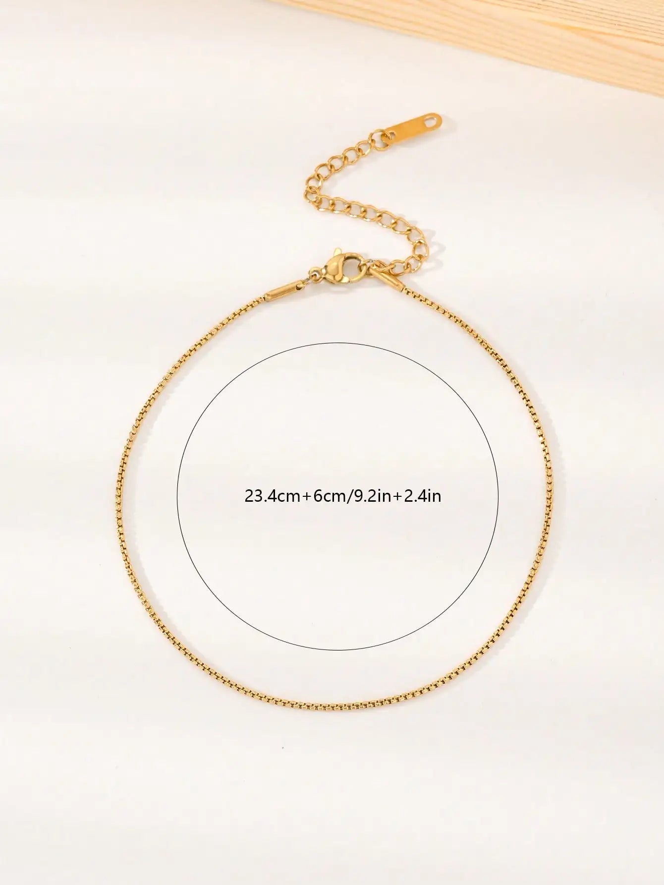 1pc Stainless Steel Minimalist Thin Chain Anklet For Women, Beach Vacation Style Jewelry