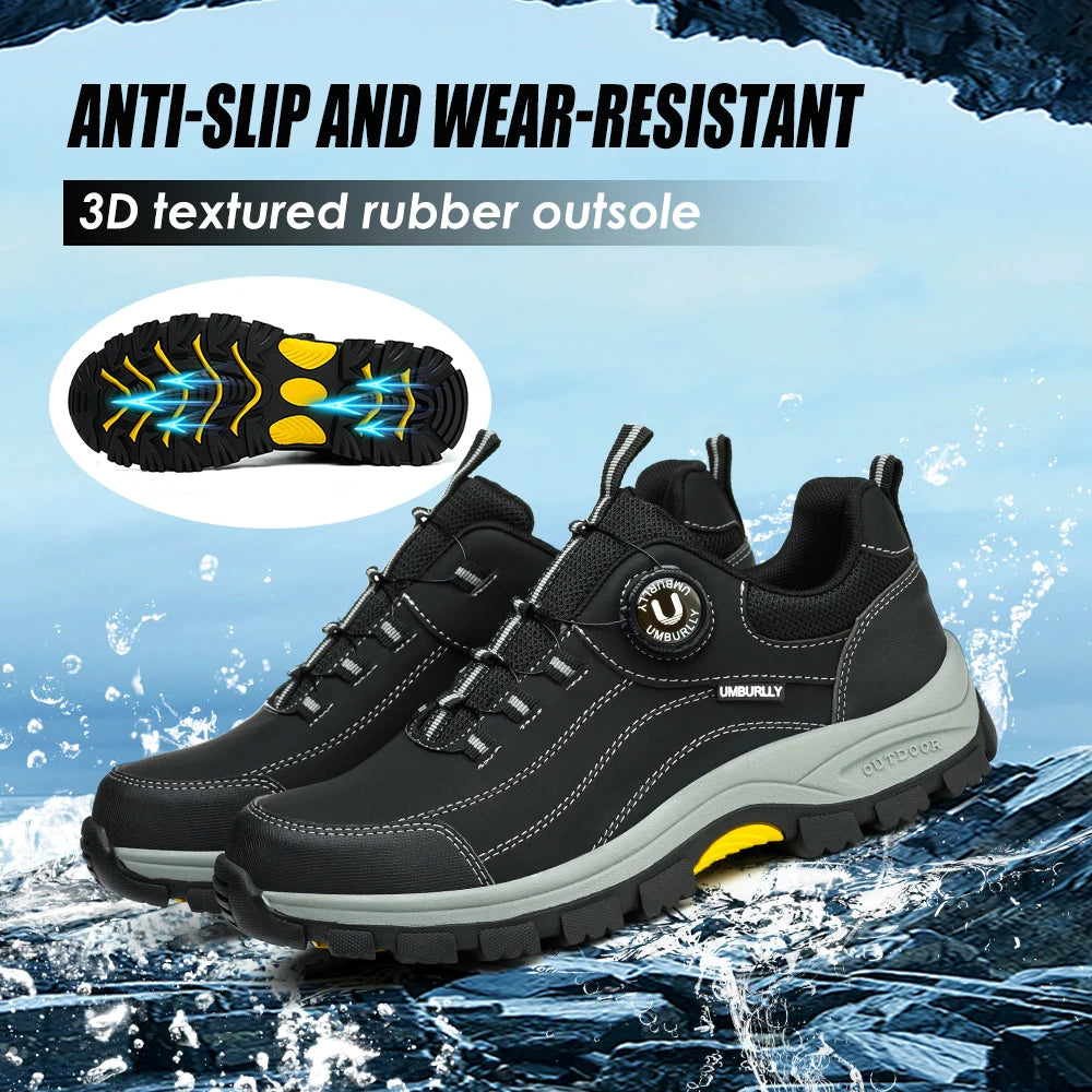Men's Safety Shoes Anti-Smashing Steel Toe Anti-Puncture Kevlar Button-Up Design Anti-Slip Wear-Resistant for Factory Workshops Warehouses
