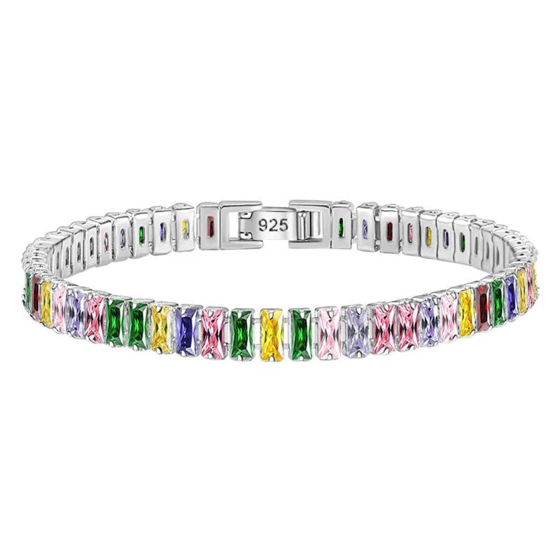 Real 3MM D VVS Moissanite Tennis Bracelet Passes Diamond Sparkling Test Solid S925 Jewelry Wedding Women Gift