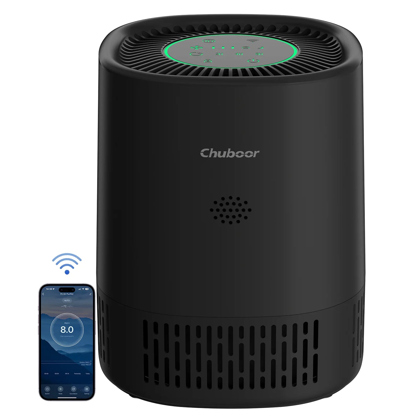 Chuboor Air Purifier Quiet Air Cleaner with High-Efficiency Filtration,H13 HEPA Removes Smoke, Dust, Pollen, Pet Hair