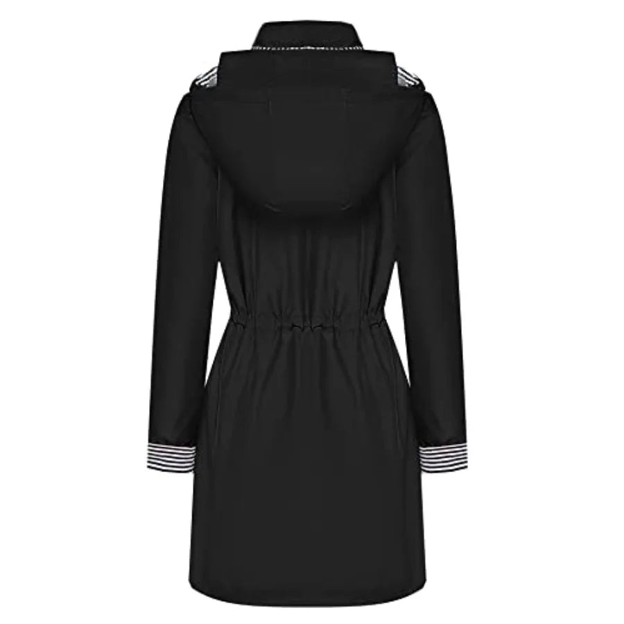 BBX Lephsnt Rain Coats for Women Waterproof Rain Jacket Lightweight Windbreaker Outdoor Hooded Trench Coat