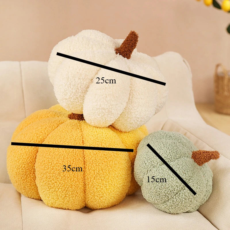 Cute Pumpkin Plush Throw Pillow Super Soft Waist Cushion Window Seat Pad Halloween Pumpkin Decor 15-35cm