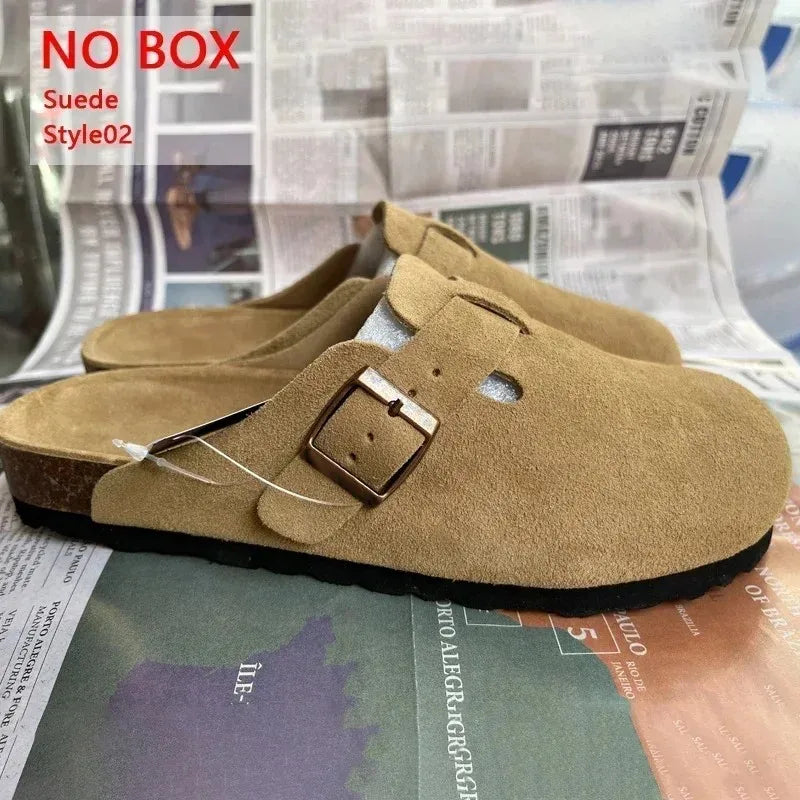Summer Soft Footbed Suede Sandals Women And Men Fashion All-Match Couples