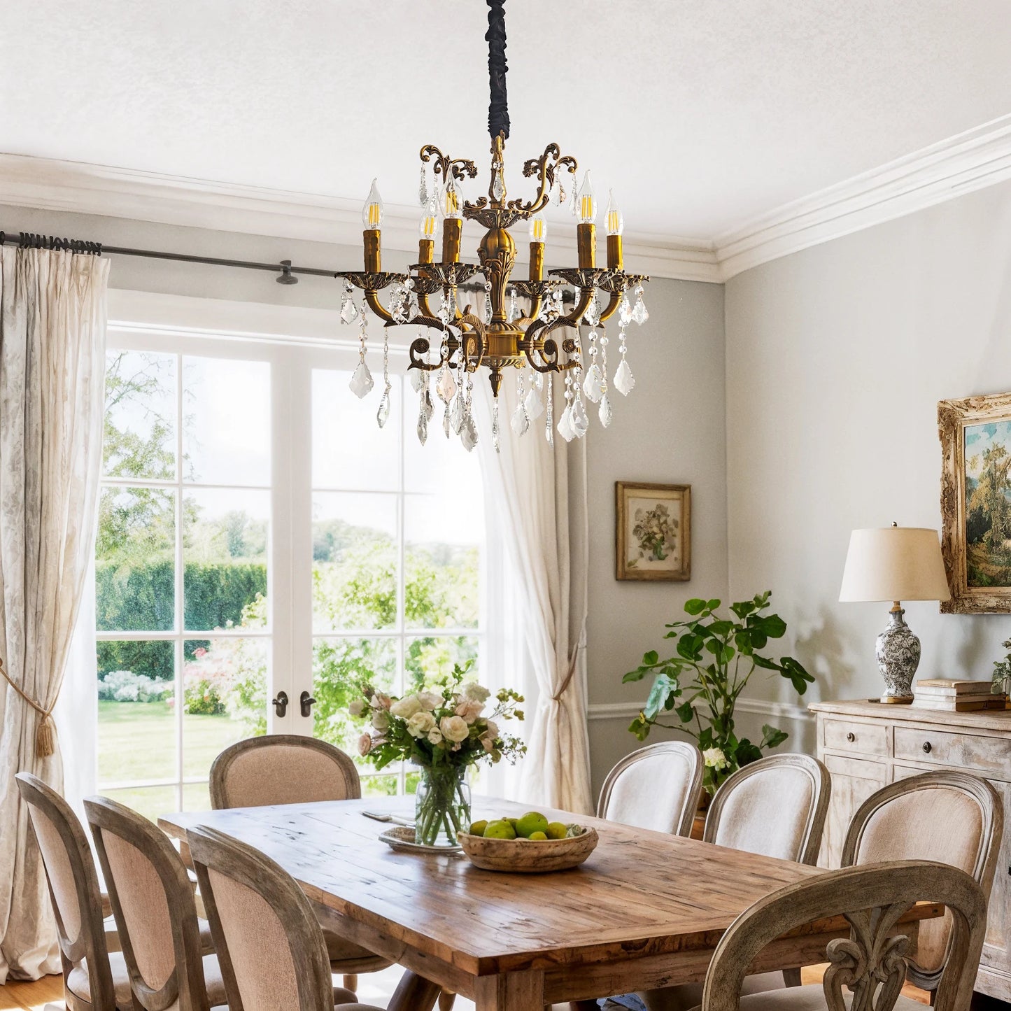 Vintage Crystal Chandelier Ceiling Pendant Light for Living Room Hallway