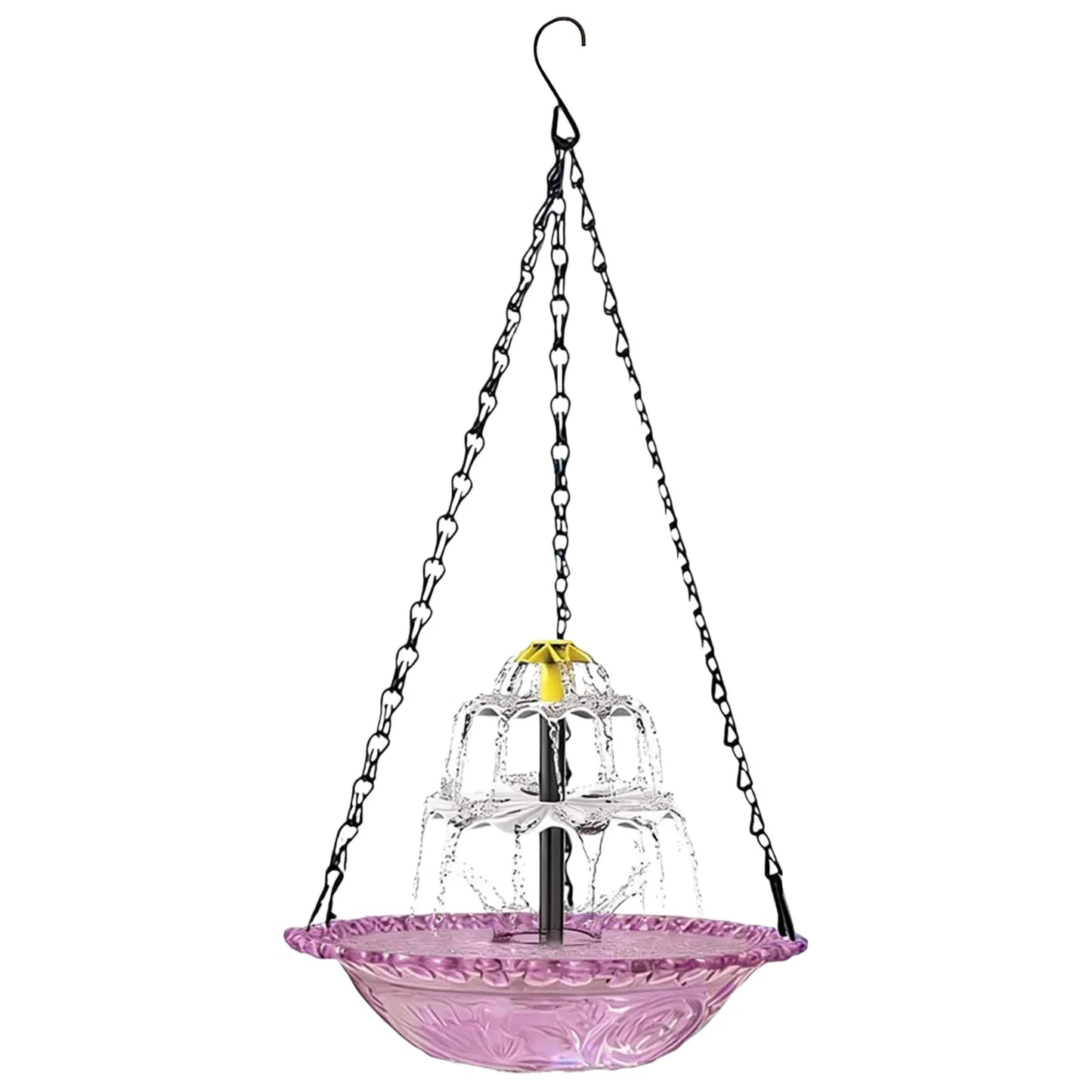 Hanging Solar Bird Bath Fountain Wildlife Feeder Outdoor Hanging Bird Bath with Solar Fountain for Outdoor Garden Decor