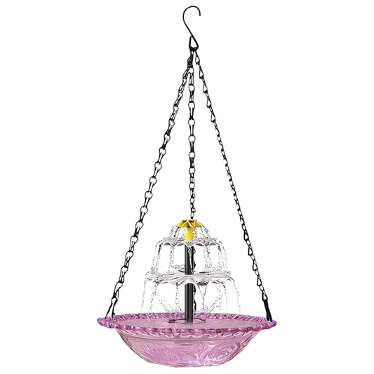 Hanging Solar Bird Bath Fountain Wildlife Feeder Outdoor Hanging Bird Bath with Solar Fountain for Outdoor Garden Decor