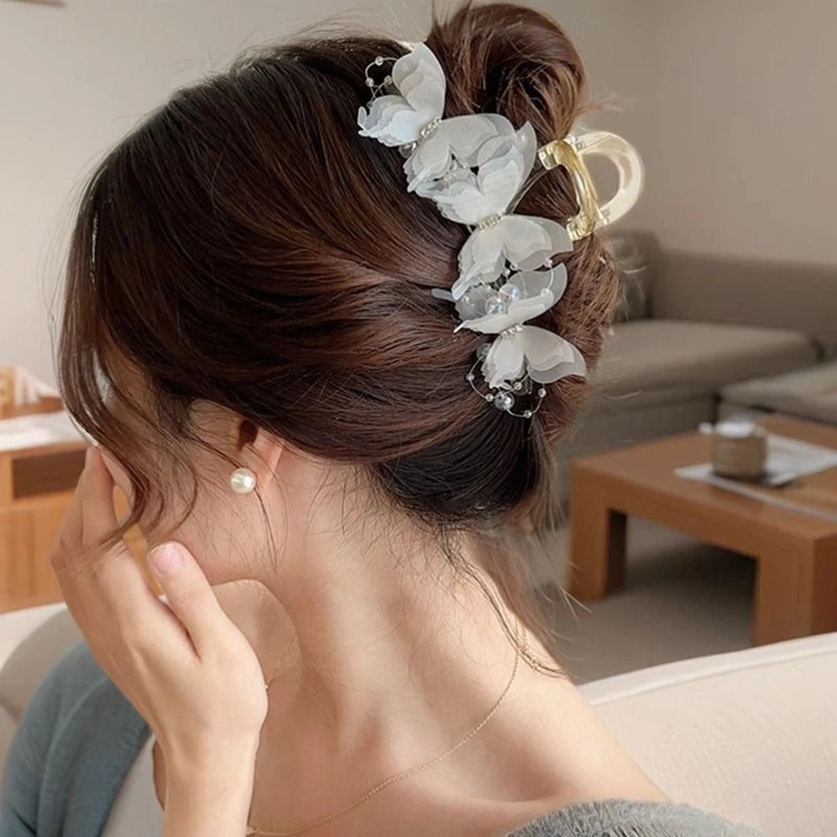 Super Fairy-Like Butterfly Hair Clip, Large Shark Clip, Back-Of-Head Hair Clip for Girls and Women,