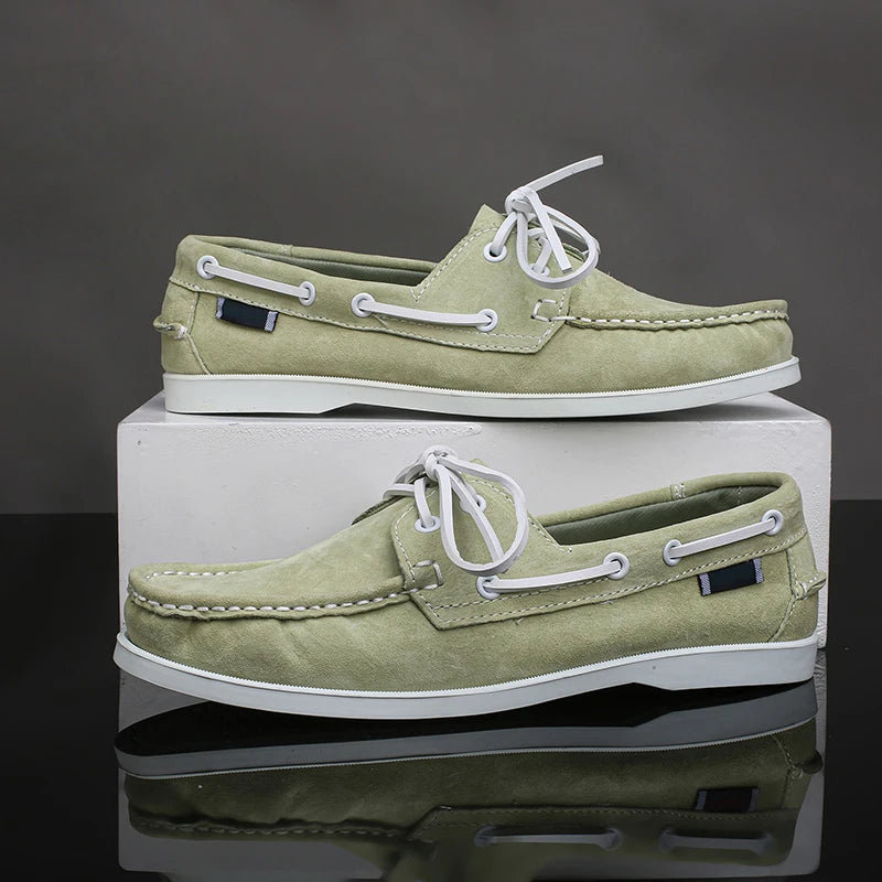 Fashion Classic Boat Shoes Men Leather Hot Sale Men's Outdoor Walking Shoes For Man Wedding Dress Shoes Lace-Up Simple Loafers