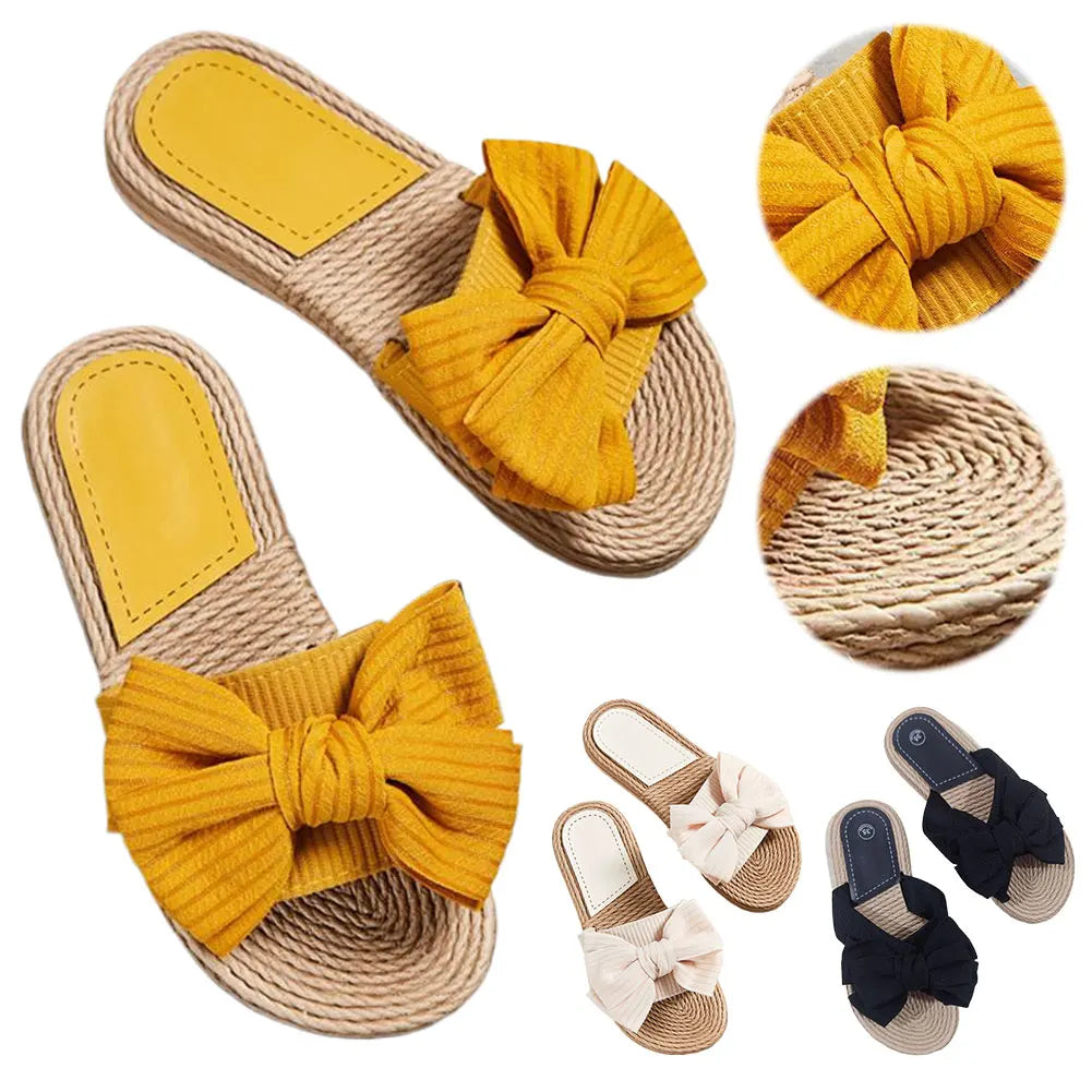 Womens Open Toe Flat Sandals Boho Summer Slippers Beach Sandals Outdoor Sandals for Women Indoor and Outdoor