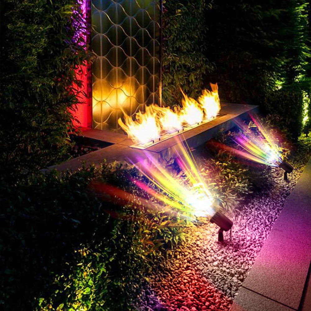 Solar Pond Lights Auto On/Off RGB Underwater Solar Lights Adjustable Angle Solar Spot Lights 3 Light Modes for Pool Tree Walkway