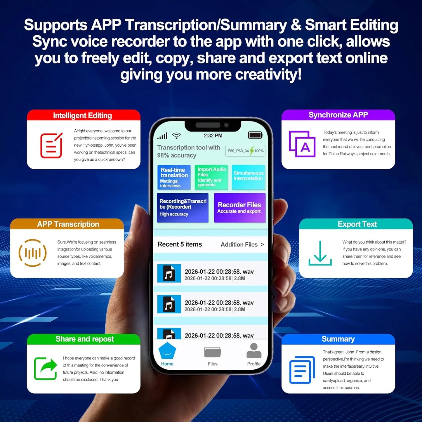 AI Voice Recorder with APP Control, Unlimited Transcribe & Summarize, AI Note Taking, DSP Noise Cancellation, for Interviews, Lectures, Meetings, Calls, Grey