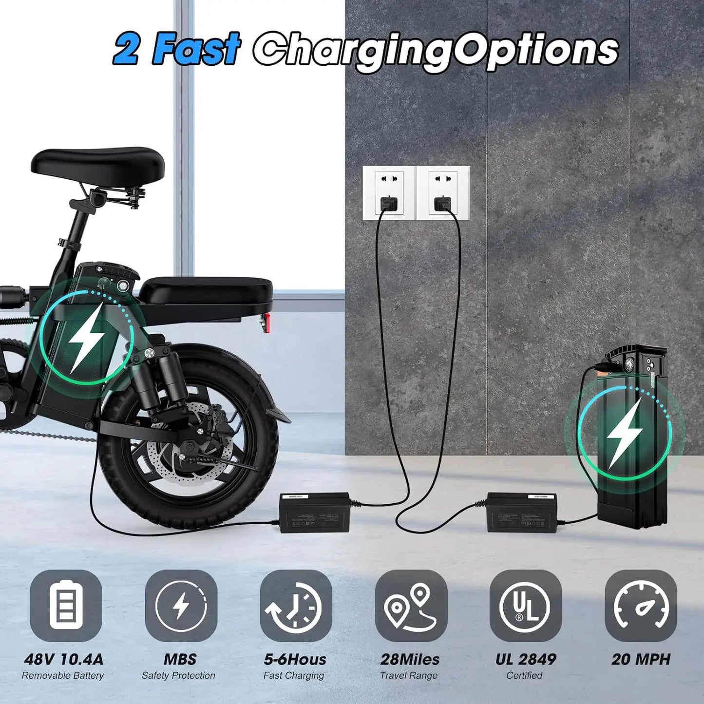 Electric Bike for Adults and Teens,14" Folding Adult E Bike with 650W Peak Motor,20MPH,28Miles Range,Advanced 9-Point Suspension