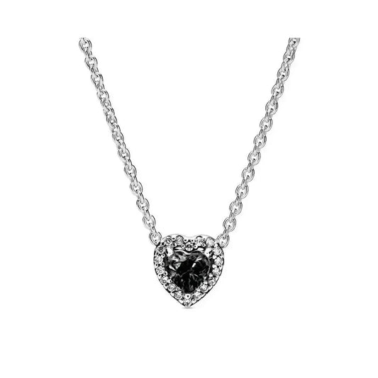 New colored heart-shaped crystal silver necklace accessories jewelry high-end women's romantic gift