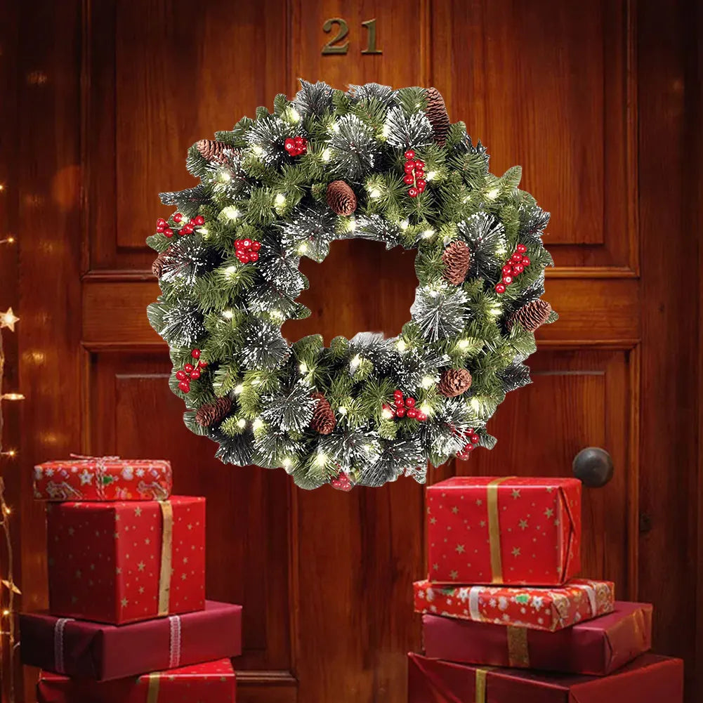 Christmas Hanging Garland Artificial Lighting Holiday Art Wreath Festival Theme Multifunctional Party New Year Decor Props