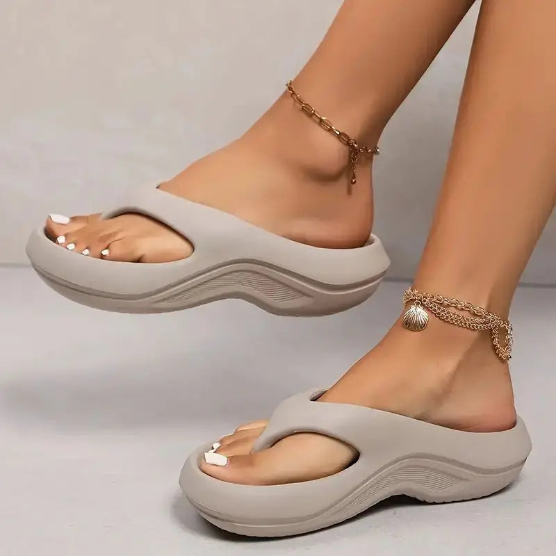 Summer Thick Platform Eva Flip Flops For Women Clip Toe Non Slip Beach Sandals Woman Comfortable Soft Sole Cloud Slippers