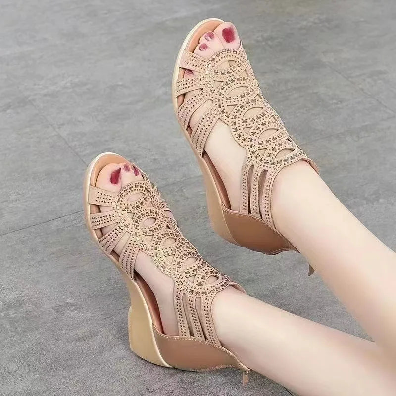 Summer Women's Chunky Gladiator Sandals | Cloud Comfort Footbed & Arch Support | Boho Strappy Design In Sizes US 6-10.5 (Euro 35