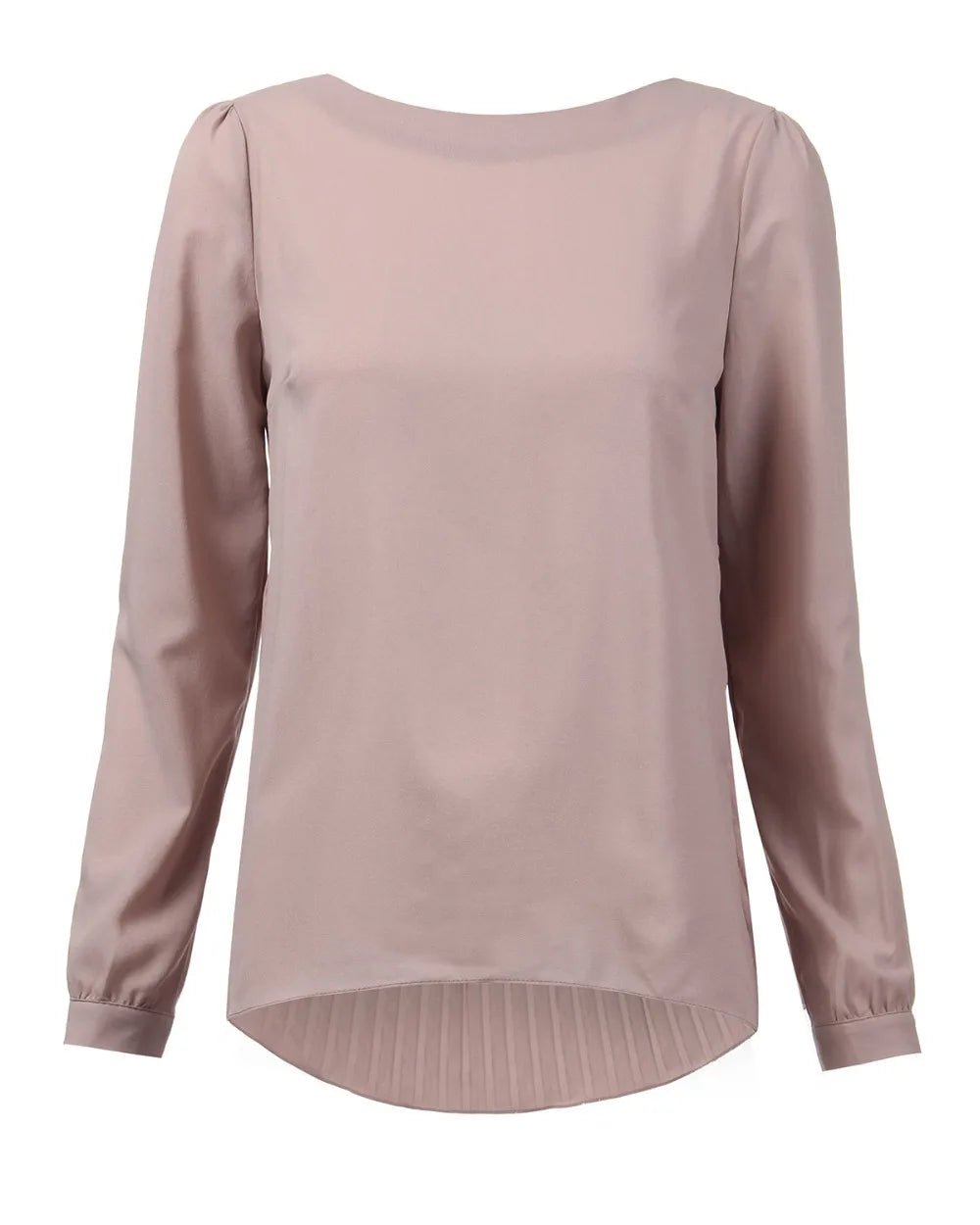 Women Sexy Casual Loose Chiffon Blouse Long Sleeve Solid Crimp Shirts