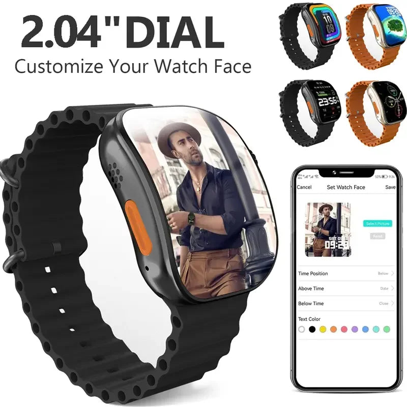 Smart Watch For Women Men, 1.83'' HD Full Touch Screen Wireless Calling Smartwatch (Answer/Make Call), Activity Tracker, 100+ Sport Modes, Pedometer, Message Alerts, Sport Fitness Tracker，Compatible With Iphone.Holiday Gift