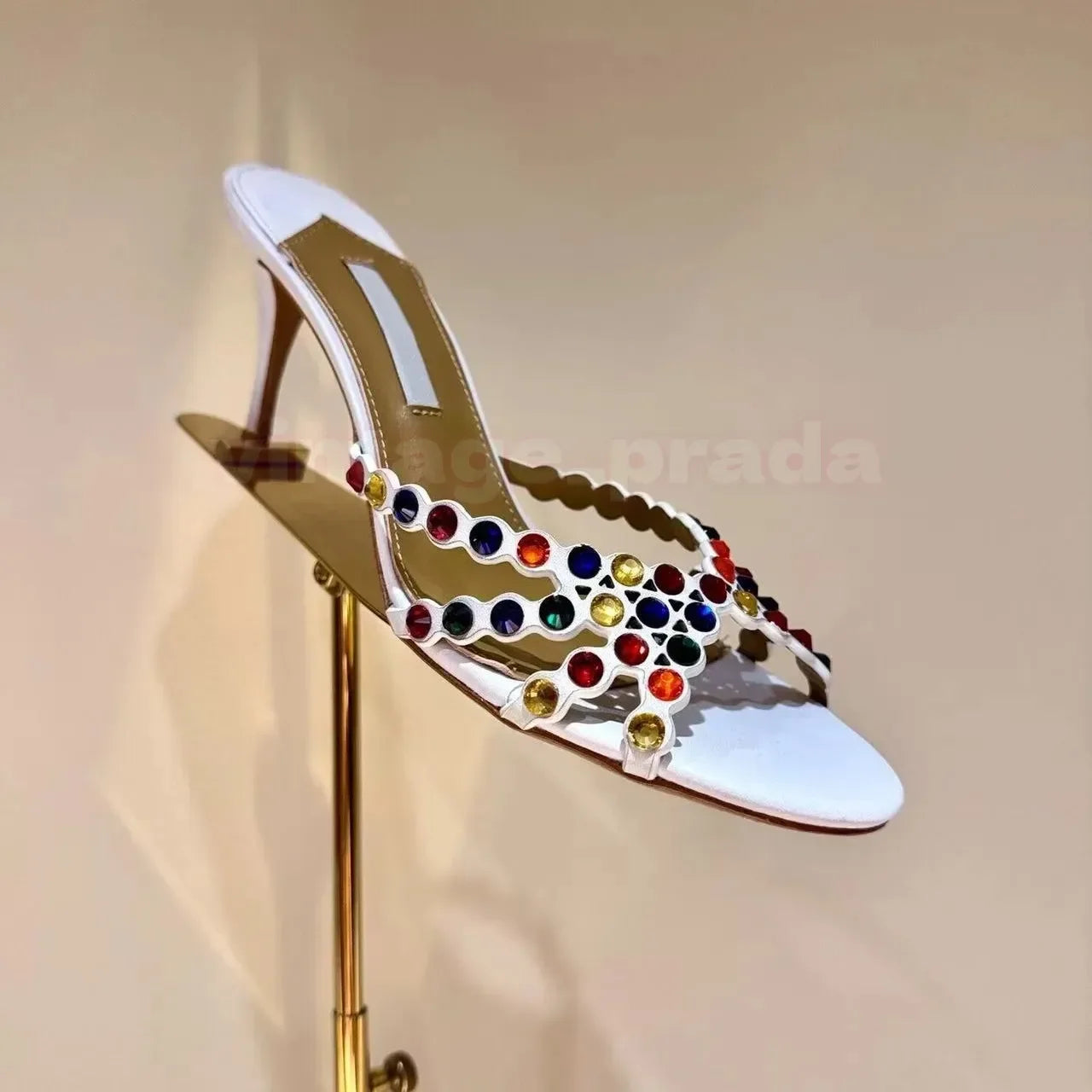 Rhinestones Sandal slipper wed Designer dress shoe bride Sliders Stiletto Kitten sandale diamond slingback crystal prom casual high heel sandals Ballerina shoes