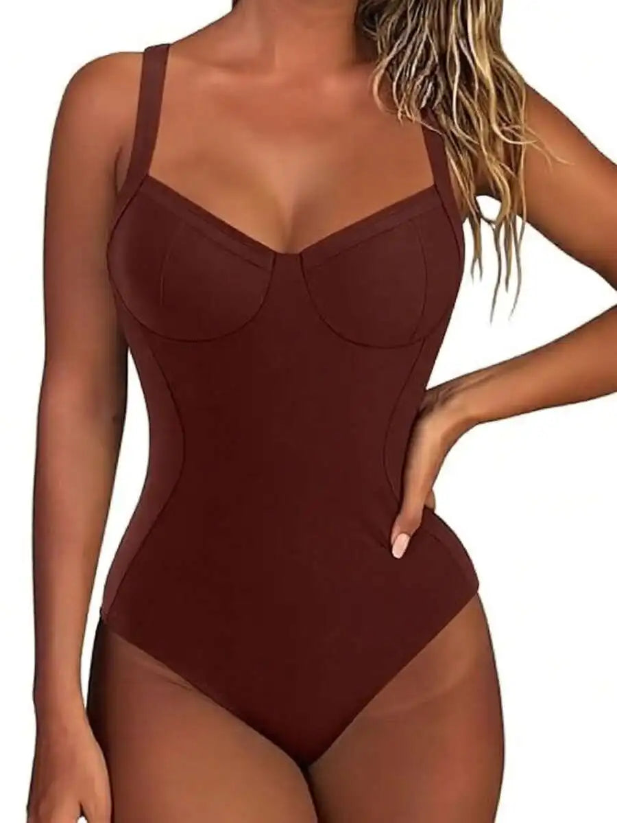 Womens Floral Print One-Piece Swimsuit With Cutout Back And Straps