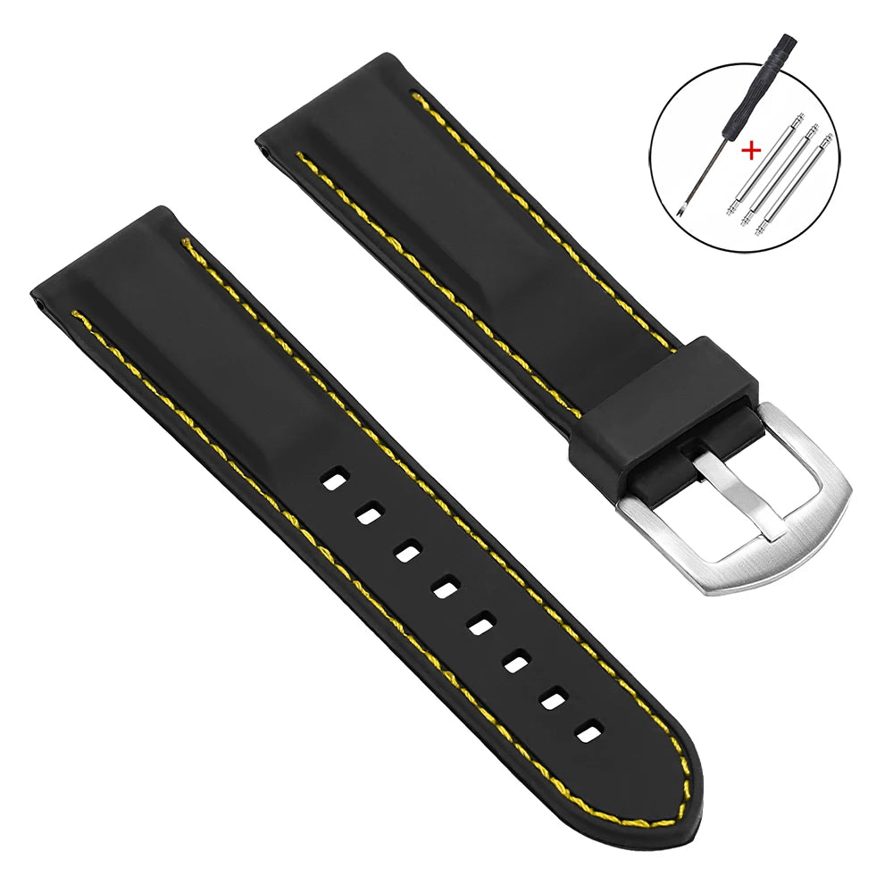 Band 18mm 20mm 22mm 24mm Wristabnd for Bracelet Soft Silicone Watch Strap Men Women Sport Waterproof Belt