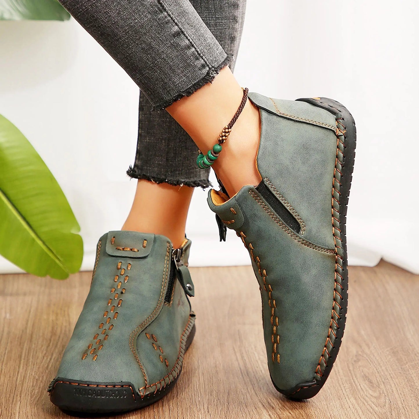 Womens Casual Shoes Ankle Boots Slip On Lightweight Loafers Mid top Walking Driving Shoes