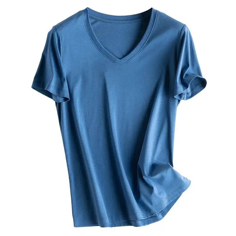 Summer 6% Mulberry Silk Cotton T-shirts Women Loose Round Neck Short Sleeve Luxury Tee Solid Color Basic Tops