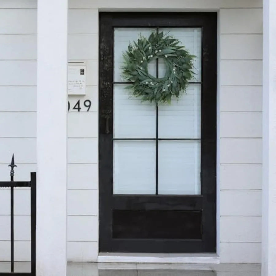 Eucalyptus Wreath for Front Door - Large Artificial Greenery Outdoor Wreath for Porch, Window, Farmhouse, Home, Holiday, Hangin