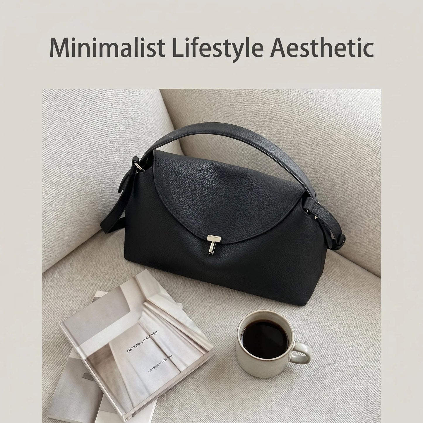 Luxury Soft Business Shoulder Bag, featuring adjustable shoulder strap, detachable waist belt and cotton lining - available in dark color options