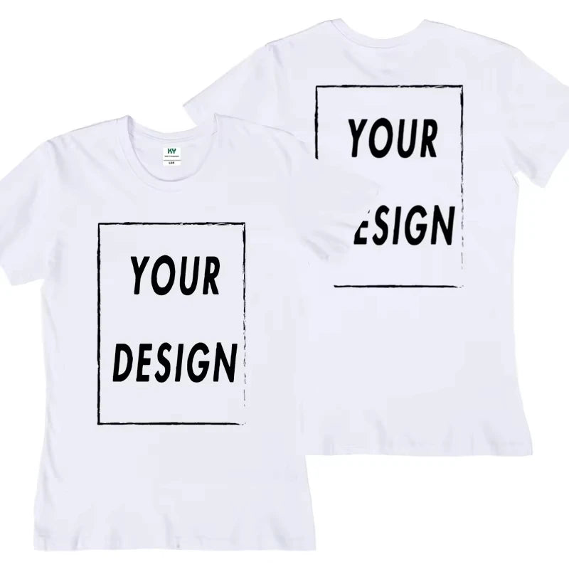 Custom Team T-Shirt for Men & Women, Personalized Front Back Print Tee, Custom Text Logo Customizable Design High Quality Casual Top