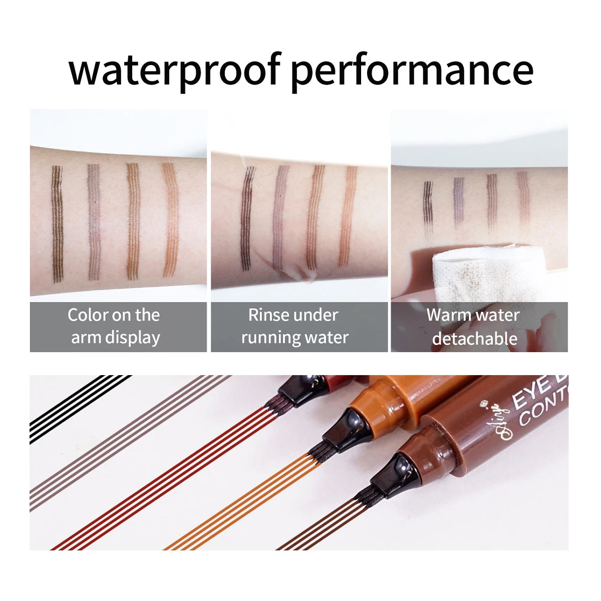 Slim eyeliner is waterproof, sweat-proof, long-lasting and non-smudged. Newbie brown eyeliner liquid pen holiday gift set 2pcs