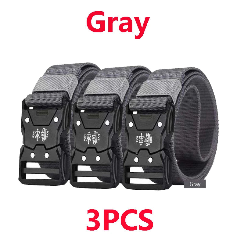 "Genuine Tactical Belt Black Quick Release Outdoor Men's Belt Buckle Quick Release Elastic Belt Sport Nylon Braided Belts for Men "