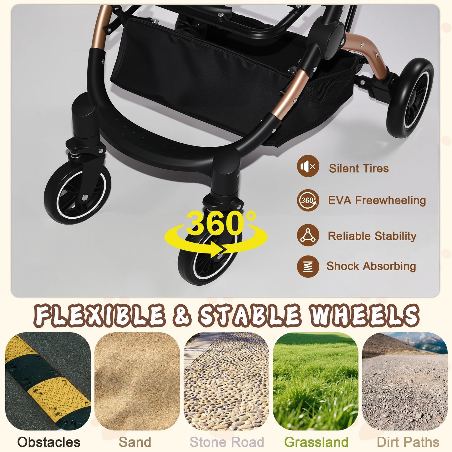 Pet Stroller for Dogs and Cats 2-in-1 Detachable Foldable 4 Wheels Pet Stroller Quick One-Hand Fold Storage Basket Detachable Carry Basket with Sun Canopy